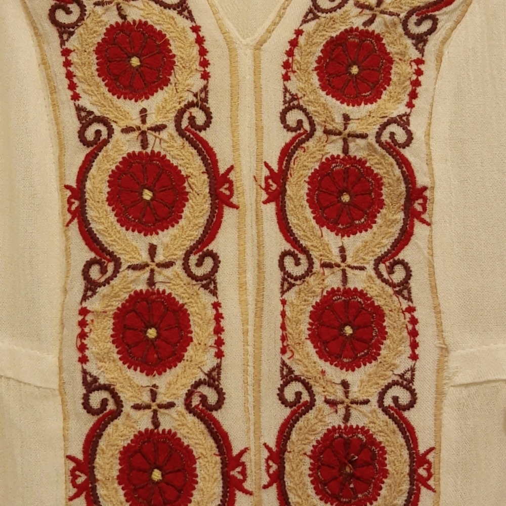 Raga Embroidered Off White Dress Size S - Picture 2 of 3